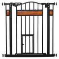 Decorative pinewood black dog gate