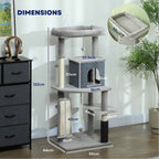 Dimensions for 132cm tall cat tree tower