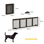 Dimensions for 204cm x 61cm freestanding pet gate