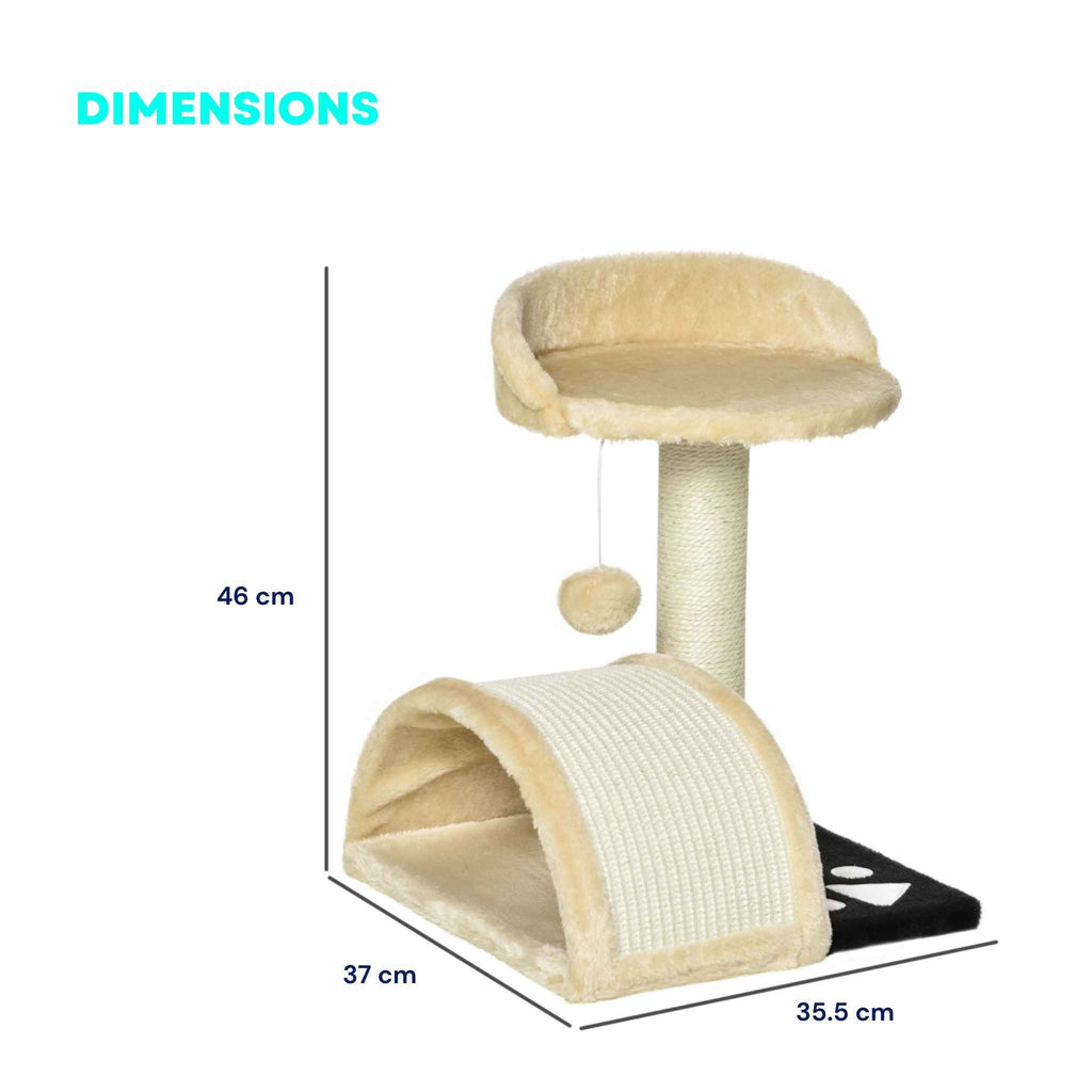 Dimensions for 46cm tall small beige cat tree