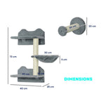 Dimensions for 4pcs wall mounted grey cat scratcher