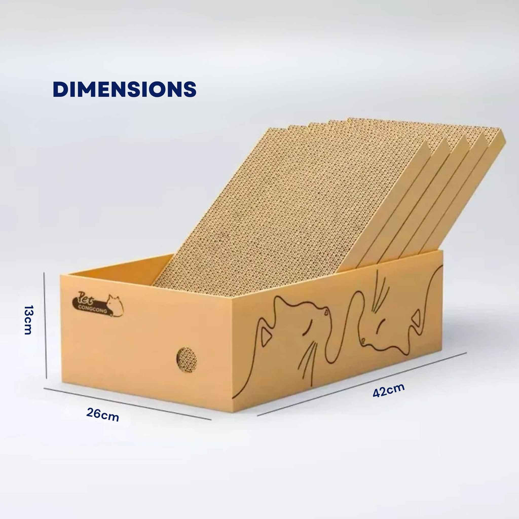 Dimensions for 5pcs cardboard cat scratching board set