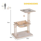 Dimensions for 70cm tall cream cat tree tower