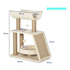 Dimensions for 76cm tall cream cat tree