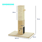 Dimensions for 79cm tall cat scratching post with self groomer