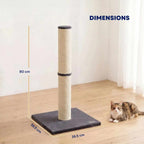 Dimensions for 80cm tall sisal rope scratching post
