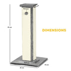 Dimensions for 81cm tall grey cat scratching post