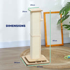 Dimensions for 87cm tall sisal rope post