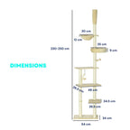 Dimensions for beige floor to ceiling cat tree