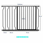 Dimensions for black 75cm-115cm wide dog gate