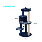 Dimensions for blue cat tree with sisal rope scratching posts