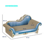 Dimensions for blue sofa style cardboard scratcher