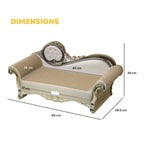 Dimensions for brown cat scratching bed