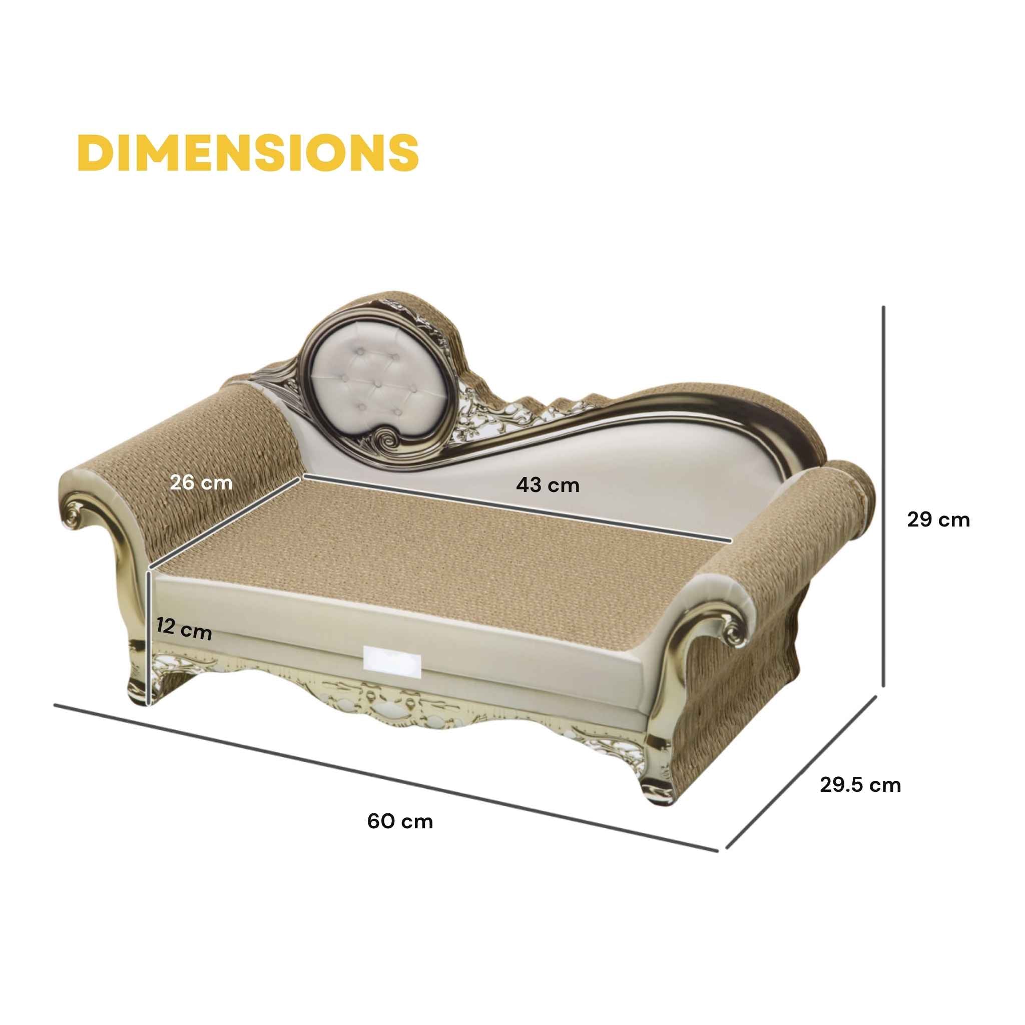 Dimensions for brown cat scratching bed