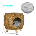 Dimensions for enclosed rattan cat bed