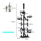 Dimensions for extra large dark grey cat tower