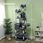 Dimensions for extra tall dark grey cat tree scratching post