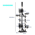 Dimensions for extra tall floor to ceiling dark grey cat tree