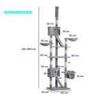 Dimensions for extra tall grey cat tree tower