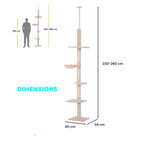 Dimensions for floor to ceiling beige cat tree tower