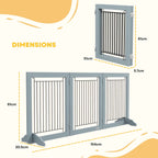 Dimensions for freestanding 154cm x 60cm pet gate