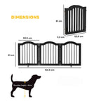 Dimensions for freestanding black 154cm x 61cm pet gate
