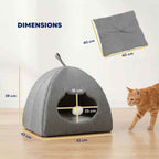 Dimensions for grey cat bed cave