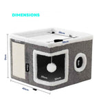Dimensions for grey fabric cat bed cave