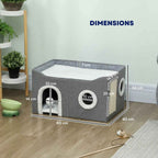 Dimensions for grey fabric enclosed cat bed