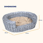 Dimensions for grey rattan cat bed