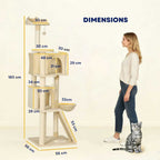Dimensions for large beige cat tree 180cm tall