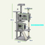 Dimensions for large grey cat tree tower