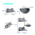 Dimensions for light grey wall mounted cat scratcher