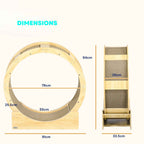 Dimensions for oak effect cat scratching wheel