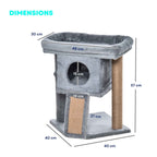 Dimensions for small 57cm tall grey cat tree