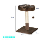 Dimensions for small brown fabric cat tree