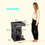 Dimensions for small dark grey cat tree