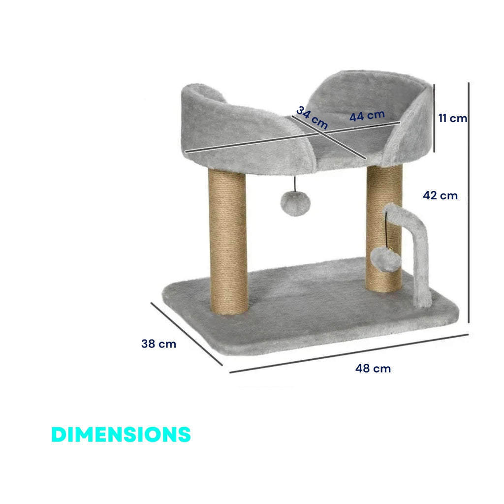 Dimensions for small grey cat tree