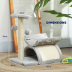 Dimensions for small grey kitten tree