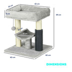Dimensions for small light grey cat tree