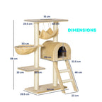 Dimensions for tall beige cat tree tower