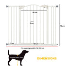Dimensions for wide white 74–100cm x 78cm pet gate