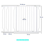 Dimensions for wide white dog gate 75-115cm x 76cm