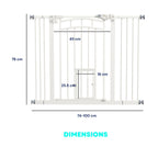Dimensions for wide white pet barrier with cat door