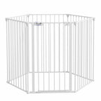 Dog pen & pet gate 6 white panels 384cm x 90cm