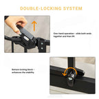 Double lock function for extra tall black metal pet gate
