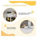 Double lock system for white extra tall dog gate