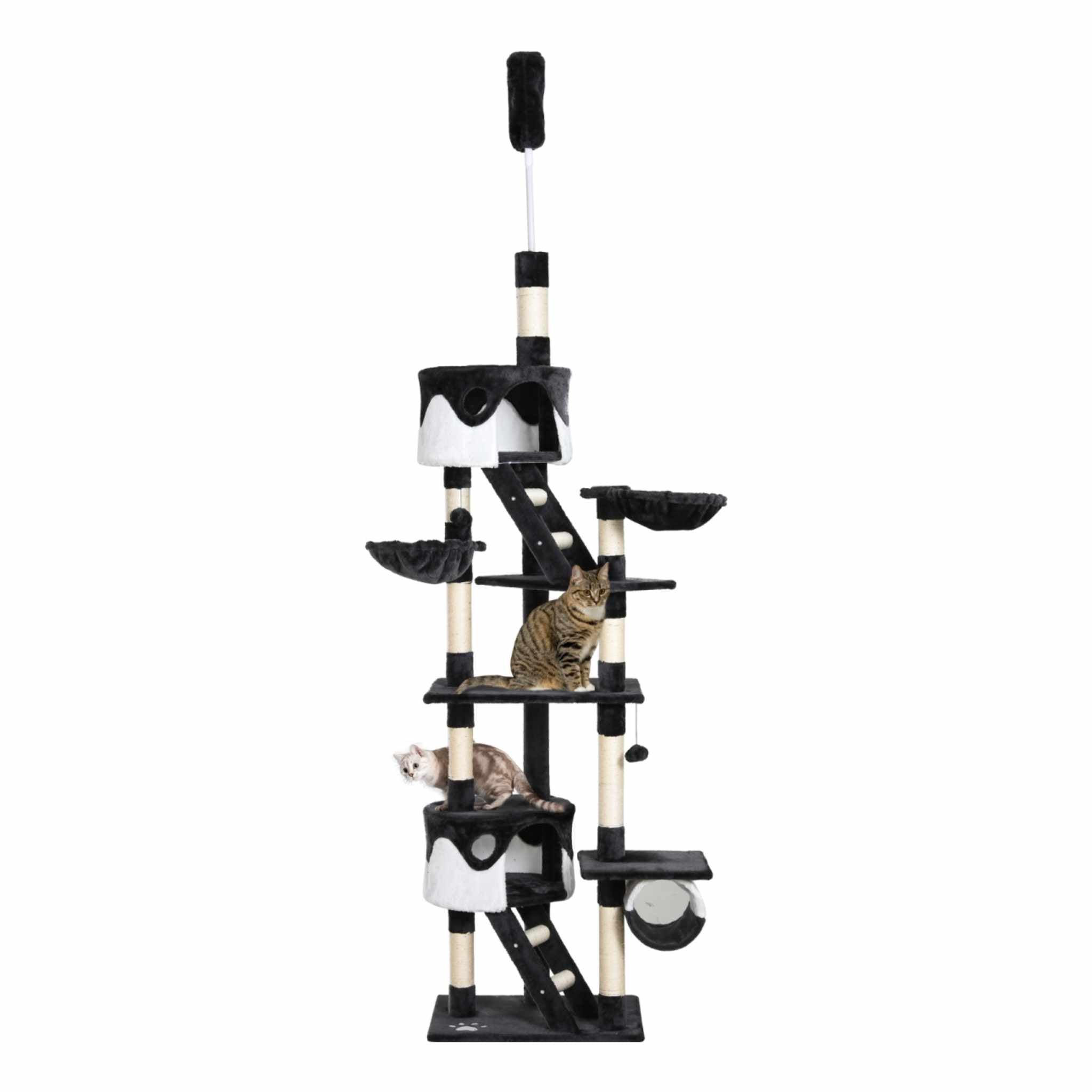 Extra large dark grey cat tower with scratching posts