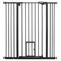Extra tall and wide black metal pet gate