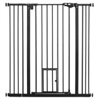 Extra tall and wide black metal pet gate